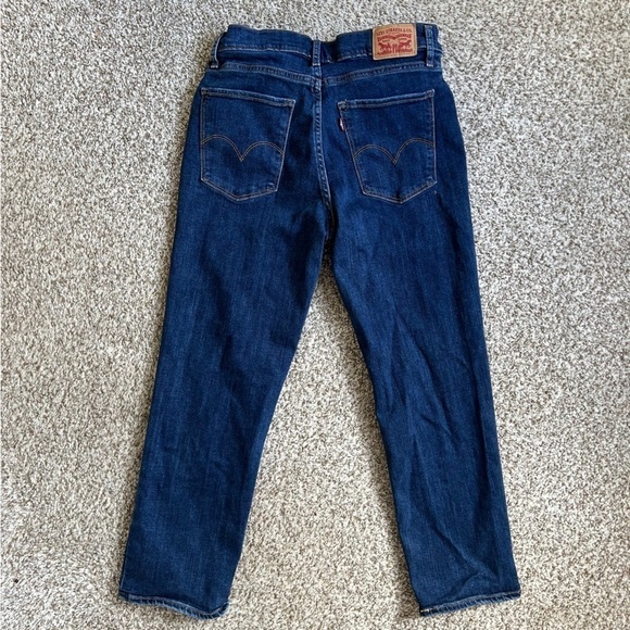 Levi’s 724 High Rise Straight Crop Blue Denim Distressed Casual Size 28 - Picture 6 of 9